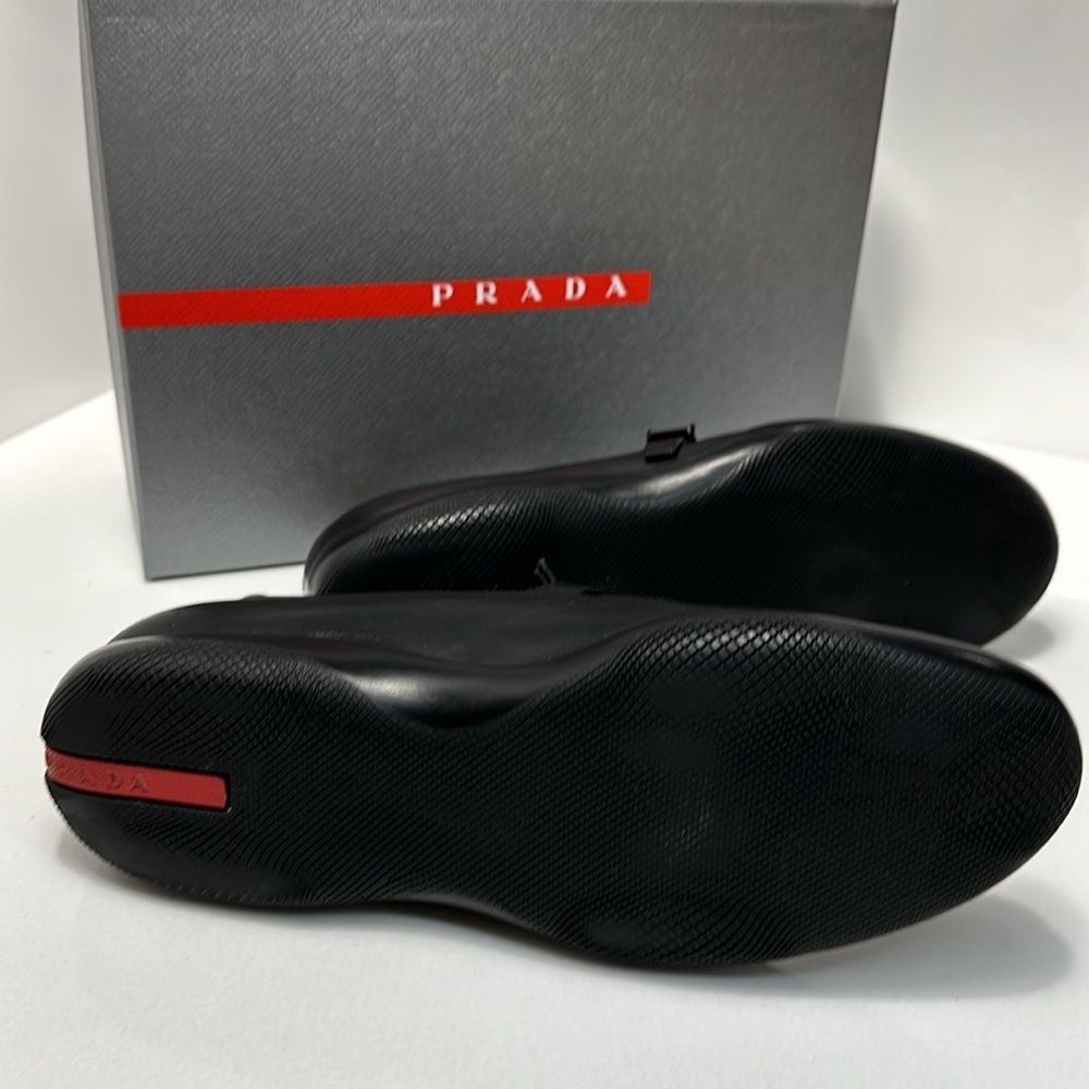 Prada men’s Spazzolato Rois buckle loafers size 9.5 PS1187 black leather shoes - Picture 5 of 12